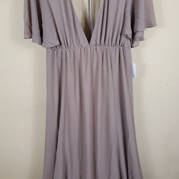Show Me Your Mumu Faye Flutter Maxi Dress in Dune Chiffon Women's Size XL - Picture 5 of 12